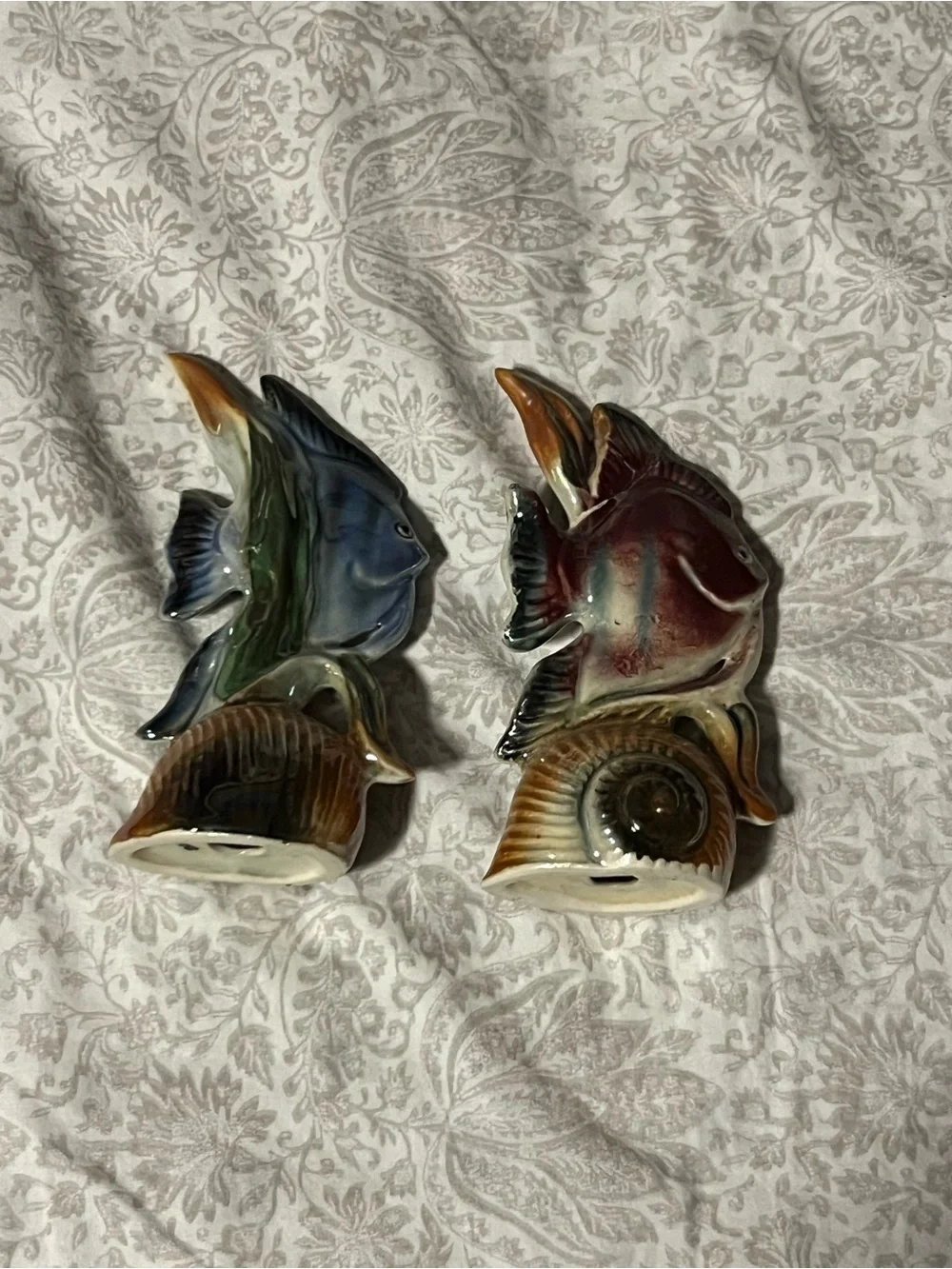 Ceramic Fish Figurine Salt & Pepper Shakers - Blue and Multicolor